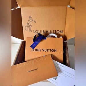 Louis Vuitton Shopping Gift Bag Small  8.5" x 5.5" x 4" + Box Receipt Gift Card